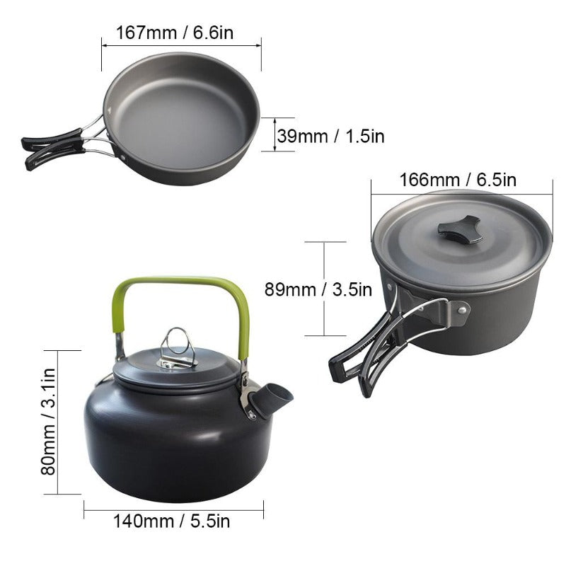 Ultra-light Aluminum Alloy Camping Cookware Utensils Outdoor Cooking Teapot-3