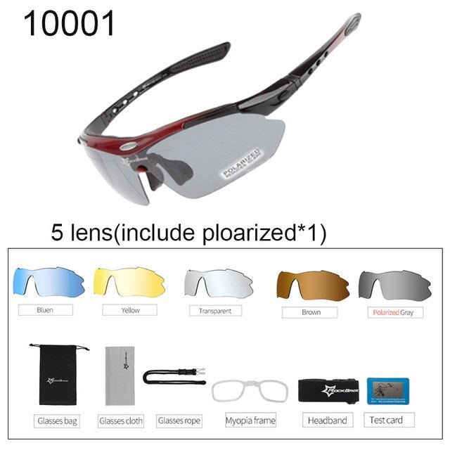 Cycling Sunglasses Outdoor Sports Bicycle Glasses Bike Polarized Sunglasses Goggles Eyewear Adjustable Glasses-3
